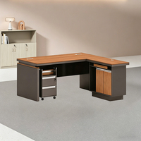 Mobilier de bureau simple Table exécutive de grande classe Poste de travail personnel Bureau d'ordinateur de bureau d'angle en bois avec tiroir fixe
