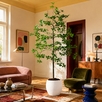 FANHUA Faux olivier artificiel en plastique de 1,5 à 2,4 m pour intérieur et extérieur, feuilles réalistes, branches texturées, pour salon et bureau