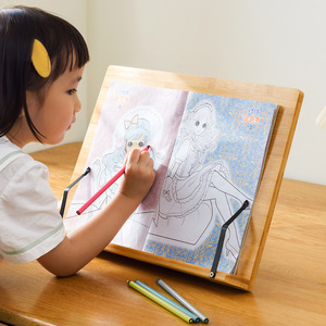 Soporte de lectura para libros, soporte de escritorio para niños de bambú Nan de 6 pulgadas para lectura y práctica de caligrafía - Product Image 1
