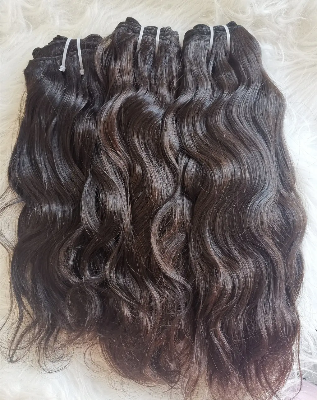Extensiones de cabello natural ondulado para salón de belleza, mechones de pelo natural, marrón, indio, sin procesar, para más de 5 años