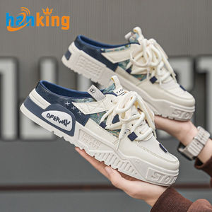 Ehanking Sandales à enfiler pour homme Chaussures de skate épaisses et antidérapantes Baskets à demi-talons pour homme - Product Image 2