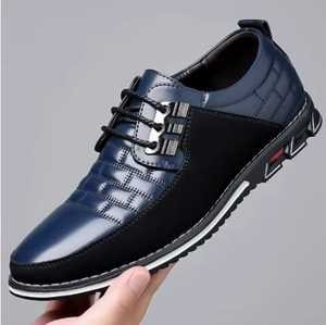 Men's Leather Oxfords Pointed Toe Lace-Up Dress <b>Shoes</b> with Cushioned Insole Rubber Sole for Office & Career Business Formal Wear - Product Image 2