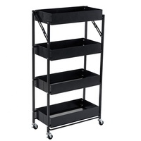Chariots de cuisine modernes et durables, étagère pliable à 3 étages, chariot utilitaire roulant, support de rangement, vente en gros