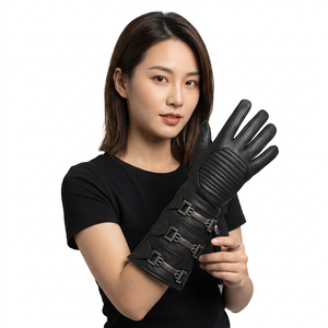 Guantes de Cuero Genuino de Primera Calidad para Ciclismo, Largos hasta la Muñeca, para Invierno, Uso Casual al Aire Libre, Playa, Elegantes, Modernos, Térmicos y Ecológicos - Product Image 3