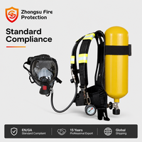 Appareil respiratoire à air comprimé jaune, respirateur à dos, masque facial complet, équipement de sécurité d'urgence pour la lutte contre les incendies