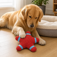 Jouet pour chien en latex qui couine en forme d'étoile de mer, jouet à mâcher rouge en forme d'étoile pour le nettoyage des dents des chiens de petite et moyenne taille