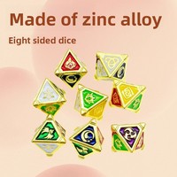 Jeu de dés 3D en alliage de zinc de qualité supérieure, forme diamant, à angle droit, pour adultes, pour jeux de société, d'échecs, de cartes, de stratégie et de Go