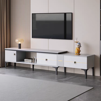 Meuble TV moderne en bois, extensible, avec table basse en dalle de roche, pour salon, mobilier de maison - Vente chaude