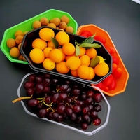 Plateau en forme de bateau pour fruits, plateau en plastique sans couvercle pour raisin manga, de qualité alimentaire, vente en gros