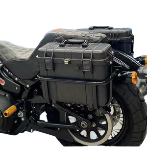 Sacoches rigides noires Black3 pour motos HD FL/FX <span class=keywords><strong>Softail</strong></span>, sac à dos arrière étanche de style DS Club en nylon - Product Image 1