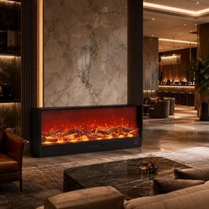 Chimenea Eléctrica LCD con Calefactor, Llama LED, Control Remoto, Construcción Metálica, Uso Doméstico y Hotelero, Idioma Inglés - Product Image 5