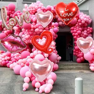 Red Pink Love Heart Latex Foil Balloons Valentines Day Balloon Set for Valentines Day Decoration Party Supplies - Product Image 5