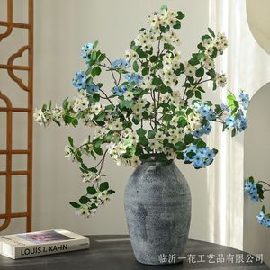 Bouquet de fleurs artificielles en velours Yihua Floral Art, blanc, décoration moderne pour la maison, fleurs en soie, ornement pour le salon - Product Image 4