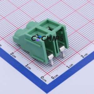 DB910R-7.62-2P-GN-S Screw Terminal Block Bent Lead Through Hole,P=7.62mm Connector 1x2P 7.62mm Green Right Angle Insert - Product Image 2