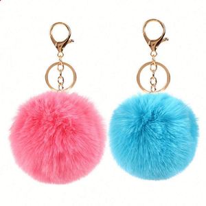 Plush Pom Keychain Keychains Fashion Ball <b>Keyrings</b> Car Interior Accessories <b>Cute</b> Bag Promotion Gift for Women Girls - Product Image 1