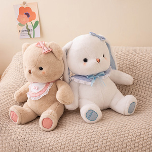 Jouet en peluche personnalisé de lapin Kawaii peau d'ours en peluche super douce avec de longues oreilles jouet en peluche rempli de coton PP style logo - Product Image 4