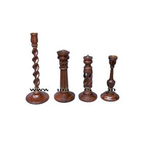 La bougie en bois de conception torsadée creuse se tient avec la base ronde pour le décor d'anniversaire de fiançailles - Product Image 1