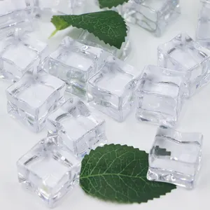 20mm 25mm 30mm Hongzhi Acrylic Ice Cubes Stone Reusable Square Fake Ice Cube For Home Decoration Bar Accessories Vase Fillers