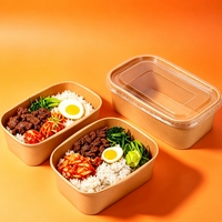 Boîte alimentaire rectangulaire longue compostable pour service de plats à emporter