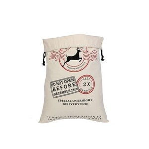 Bolsas de Regalo Navideñas de Algodón Ecológicas Reutilizables con Logotipo Personalizado, Color Personalizado, Tamaño Grande, Diseño de Reno y Santa Claus, Gran Venta - Product Image 3