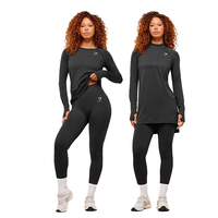 XINYANGYI - Ensemble de vêtements de sport côtelés 2 pièces pour femmes - Haut court et leggings unis pour la salle de sport, le yoga et la remise en forme