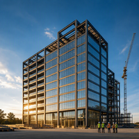 Immeuble de bureaux économique à structure en acier multi-étages, doté d'un ossature durable et d'une planification spatiale flexible