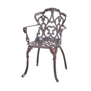 Chaise de jardin en aluminium moulé, mobilier d'extérieur traditionnel, résistant aux intempéries, sièges de patio - Product Image 1