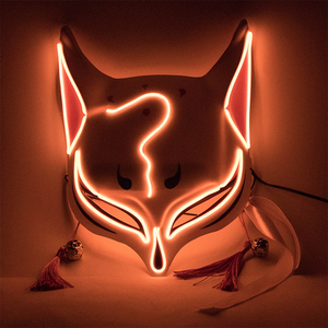 Mascarilla LED de PVC para fiesta de <span class=keywords><strong>Halloween</strong></span>, Cosplay, fiesta, Kitsune Fox - Product Image 3