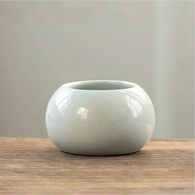 Pequeño - Esmalte craquelado gris-blanco