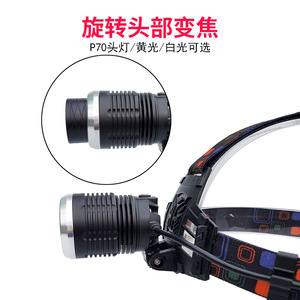 Lampe frontale T3075 1000lm, portée 500m, lumière blanche LED rechargeable avec réglage de la mise au point pour utilisation en extérieur - Product Image 3