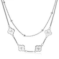 Collier tendance 2026 à maillons breloques en acier inoxydable 316L plaqué or PVD 18K avec lettre en nacre personnalisable unisexe pour anniversaire