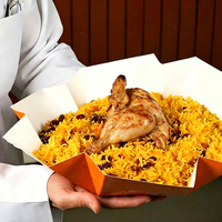 Maßgefertigte Halal-Lebensmittelverpackungsbox Einweg-Lunchbox Papier-Takeaway-Box für Arabisches Biryani Gegrilltes Hähnchen Gebratener Reis Nudeln
