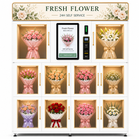 Máquina Expendedora de Flores Frescas Comercial de 10 Puertas, Gabinete Refrigerado Inteligente para Venta de Flores, Kiosco de Autoservicio 24/7