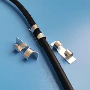 Yapıştırıcı destekli metal kablo yönetimi klip tel tutucu sabit 7mm tel kablo klipsi yapışkanlı kravat montaj