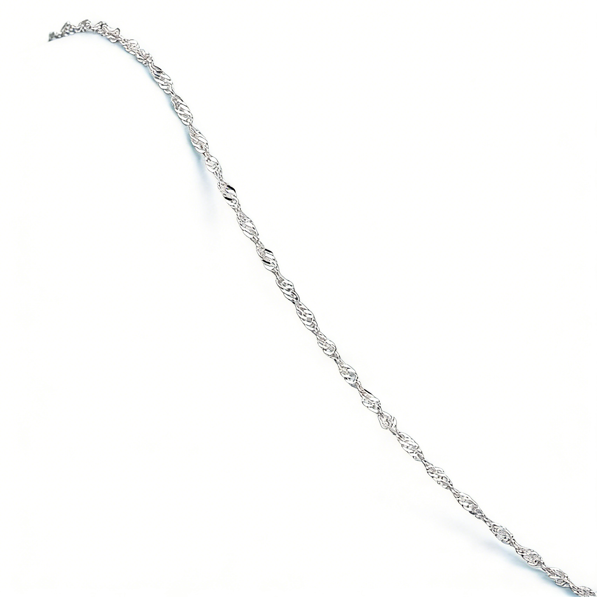 Placcato oro bianco/catena a onda d'acqua/40 cm/0,9 g/NS103