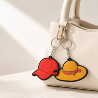 Porte-clés double face en PVC souple coloré, mignon, dessin animé, personnalisé, en caoutchouc, pour femme, mode, breloque de sac quotidienne, cadeau