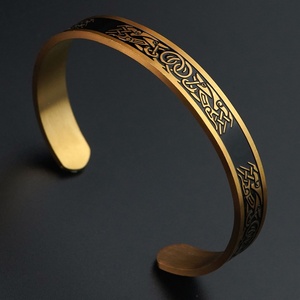 Ensemble de bijoux Hip Hop, bracelet en acier inoxydable, nœud celtique irlandais, bracelet vintage, bracelet pour homme, bijoux amulette pour homme - Product Image 3