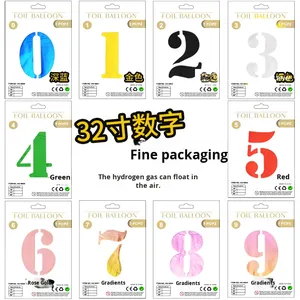32-Inch Slim Digital Custom Paper Card Floating <strong>Balloon</strong> Foil Colorful Number <strong>Balloons</strong> <strong>Decorations</strong> for Birthday &amp; Wedding Parties - Product Image 6