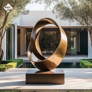 Scultura Astratta in Bronzo Personalizzata per Parchi, Grande Arte Metallica Decorativa da Giardino a Grandezza Naturale - Product Image 2