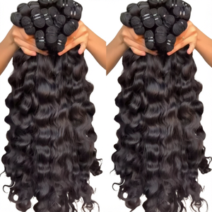 Extensions de cheveux vierges indiens lisses pour femmes noires - Tissage de cheveux à double trame faite à la machine - Product Image 1