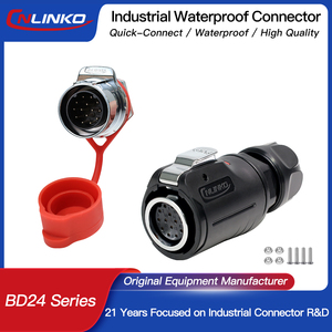 Cnlinko IP68 LP24 cáp và kết nối <span class=keywords><strong>14</strong></span> <span class=keywords><strong>pin</strong></span> hàng không đảo ngược cài đặt cắm và ổ cắm hàng không kết nối - Product Image 4