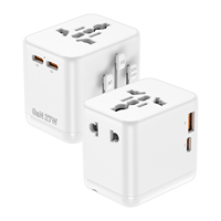 Adaptador de Viaje Universal OULIYO-F01-PQ27W GAN EU UK US AU con Puertos USB, Mini Enchufe Universal Multitipo 2AC