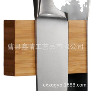 Cross-border wooden knife storage rack, kitchen wall-<b>mounted</b> magnetic knife holder, solid wood magnetic knife <b>block</b> - Product Image 5