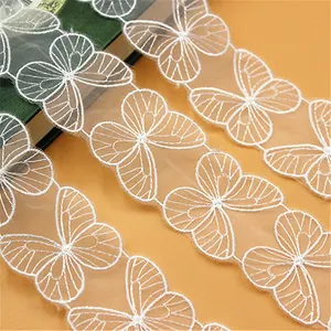 Factory wholesale 4cm butterfly lace trim children's clothing women's wedding dress accessories