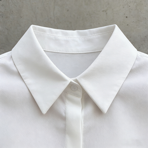 फैशन महिला ठोस रंग फीता सिलाई लंबी आस्तीन शिफॉन पॉलिएस्टर शर्ट और शर्ट - Product Image 4