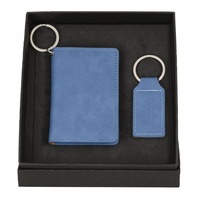Set gantungan kunci dompet kulit Pu, Set Hadiah dompet kulit Pu Logo kustom modis warna-warni