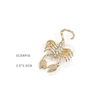 Nouvelle Arrivée Broche Épingle de Sûreté en Alliage Plaqué Or avec Strass et Diamants Sertis, Douze Signes du Zodiaque