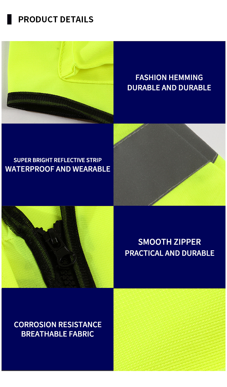 High Visible Security reflective work vest Guard Reflective striping protective work vest