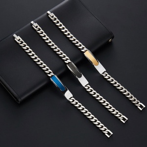 Custom 316l Stainless Steel <b>Men</b> Bracelet Engrave 14k 18k Gold Plated Fashion Chain Link Bracelets <b>for</b> <b>Men</b> - Product Image 1