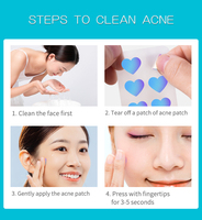 24 Patchs Hydrocolloïdes Anti-Acné en Forme d'Étoile Multicolores Sans Parfum pour le Visage et le Maquillage